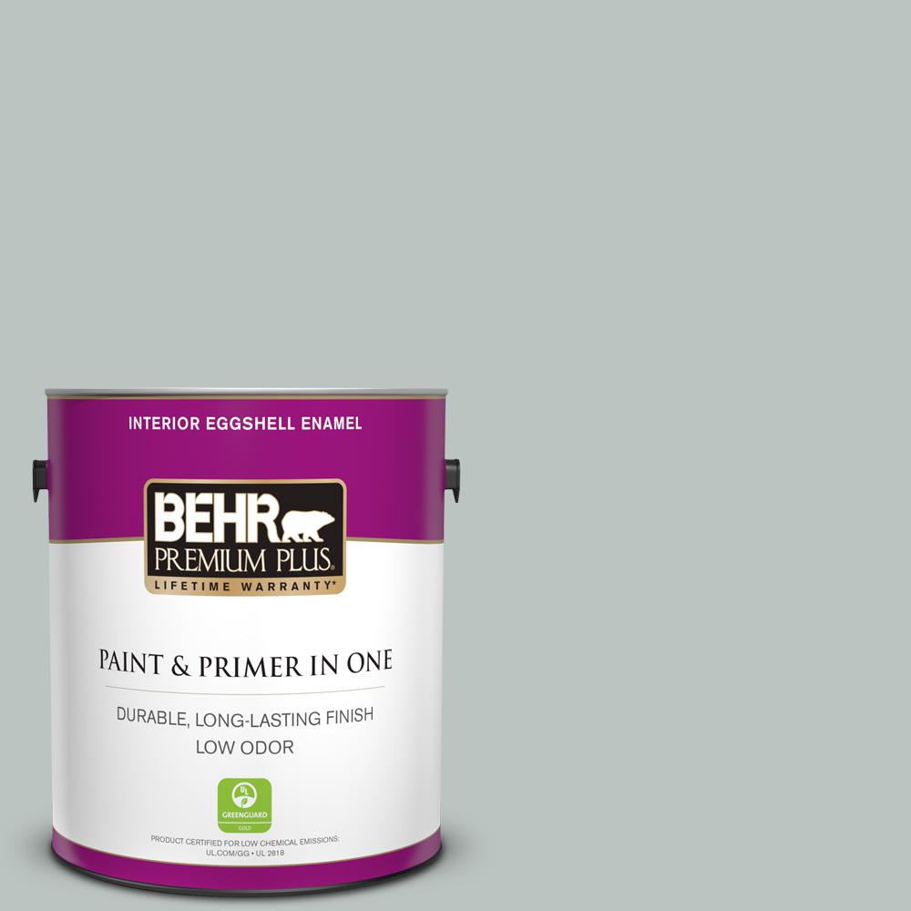 BEHR PREMIUM PLUS 1 gal. #ICC-47 Pewter Tray Eggshell Enamel Low Odor ...