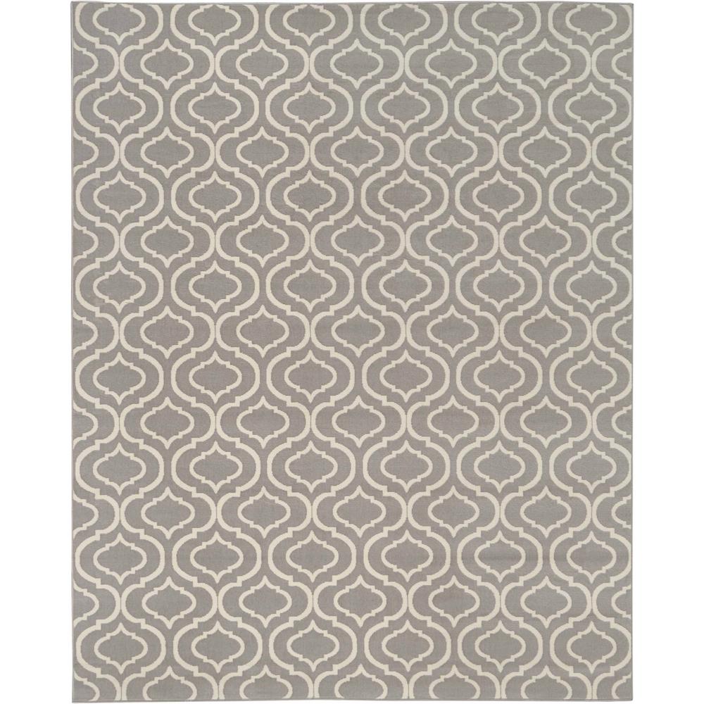 Nourison Jubilant JUB19 Grey 8 ft. x 10 ft. Large LowPile Area Rug
