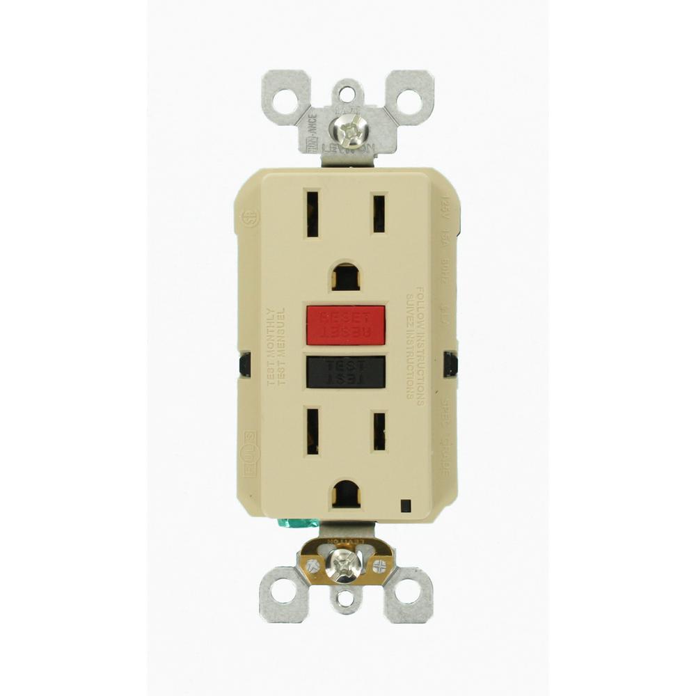 Leviton 20 Amp 125-Volt Duplex Self-Test GFCI Outlet, White-R12 ... Leviton 20 Amp 125-Volt Duplex Self-Test GFCI Outlet, White-R12 ...