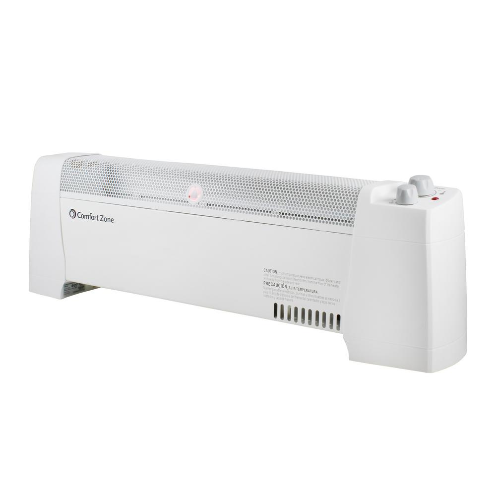 Comfort Zone 1 500 Watt Convection Baseboard Heater With Silent