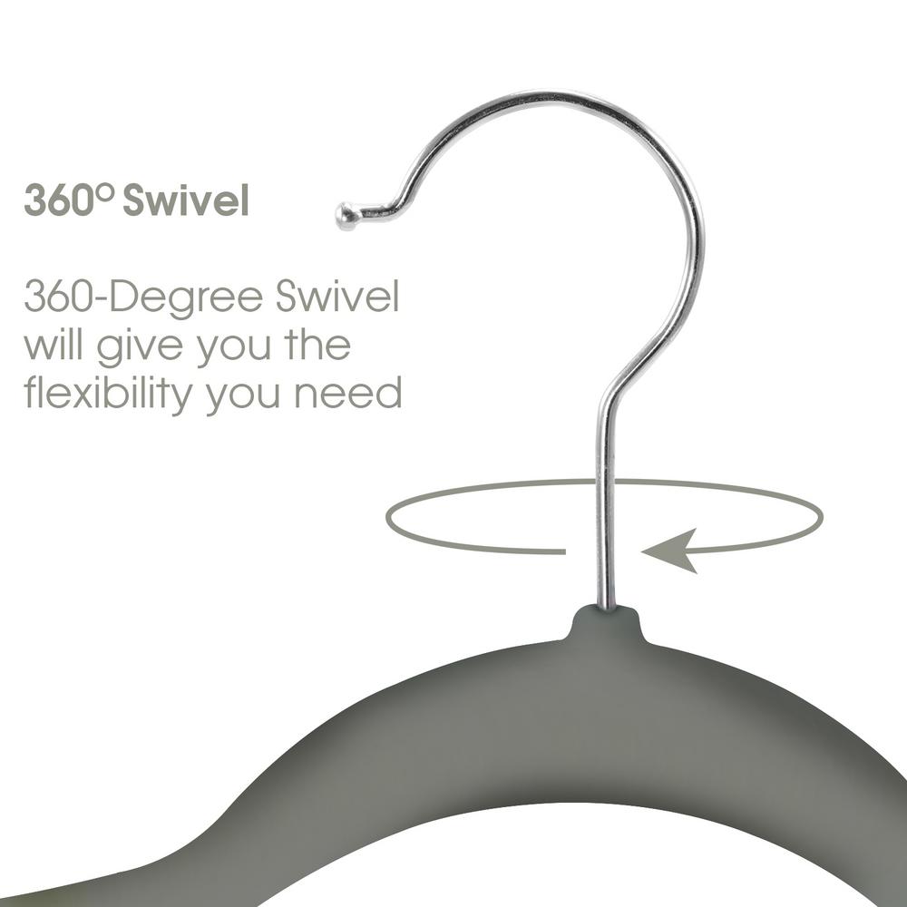 Thin and Durable with 360/° Swivel Hooks 42 cm Long SONGMICS Set of 30 Velvet Hangers High Load Capacity Black CRF26BK for Coats Shirts Suits
