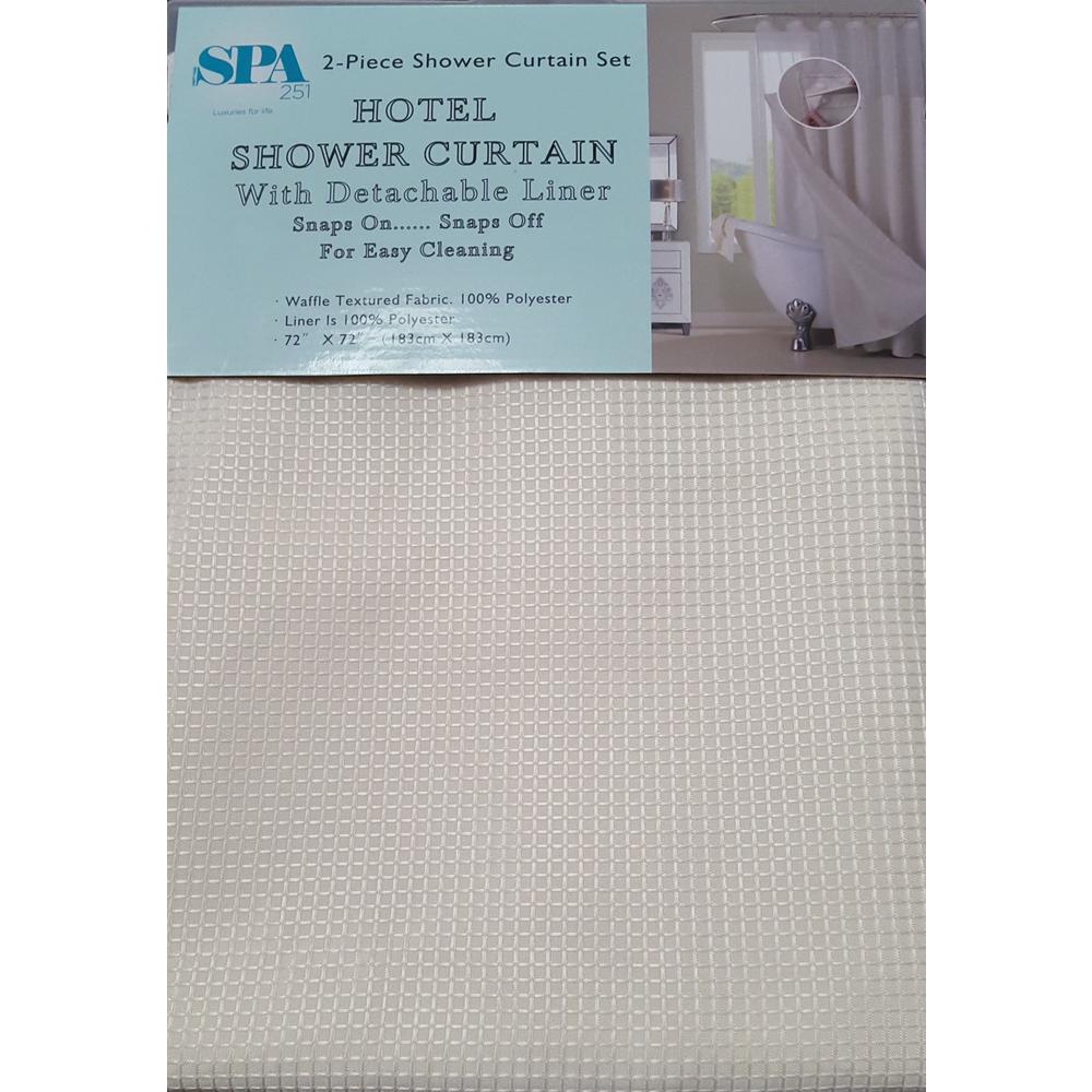 Dainty Home Complete 72 In Off White Waffle Weave With