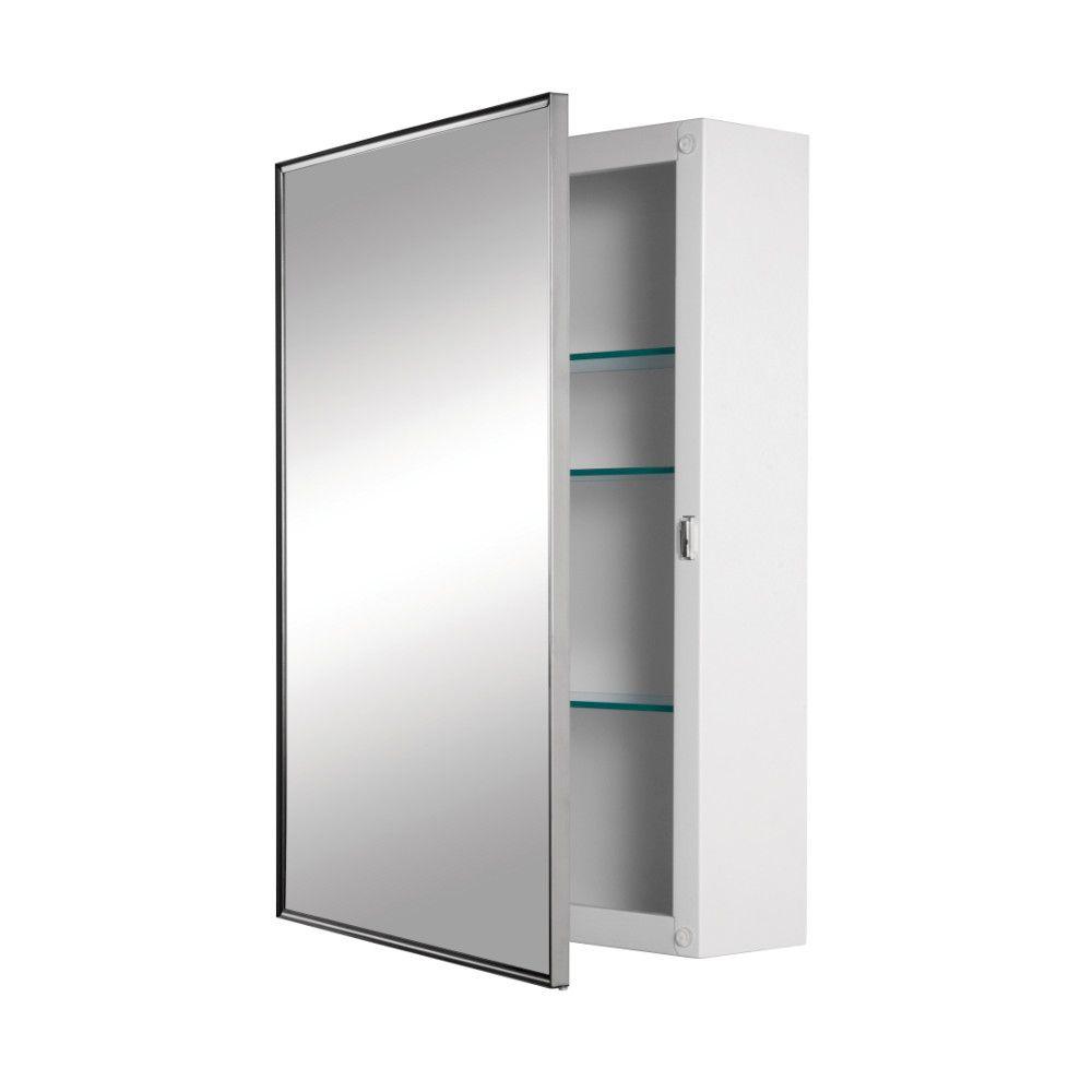 Jensen Styleline 18 In W X 24 In H X 5 In D Framed Stainless Steel Recessed 3 Shelf Bathroom Medicine Cabinet 490x The Home Depot