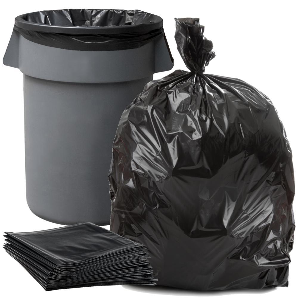 black garbage bags