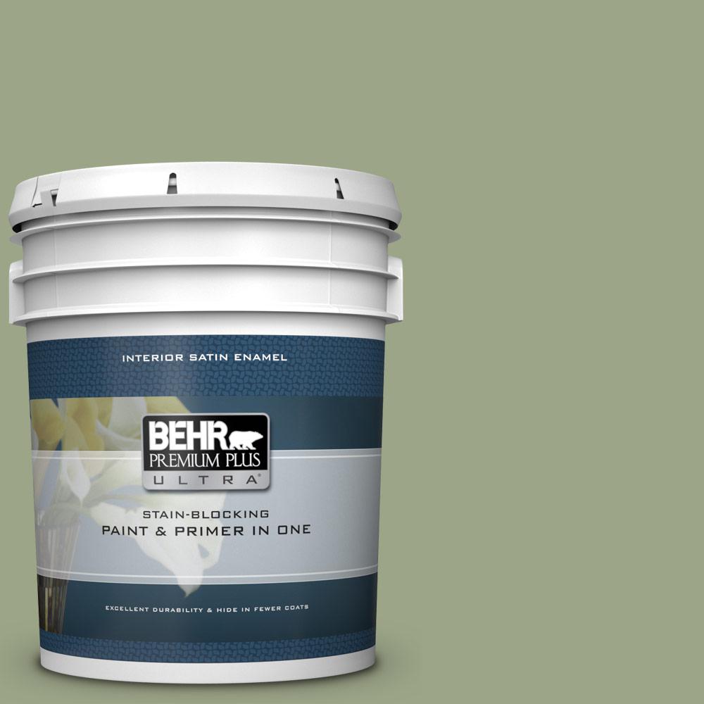 BEHR Premium Plus Ultra 5 gal. PPU1107 Clary Sage Satin Enamel
