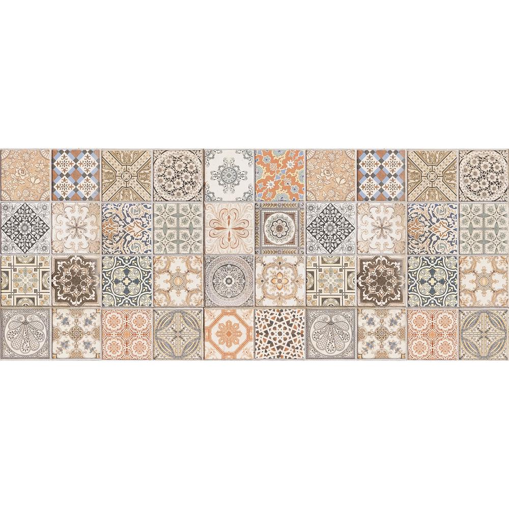 Home Decor Line 47 2 In X 19 7 In Persian Tiles Vinyl Floor Mat