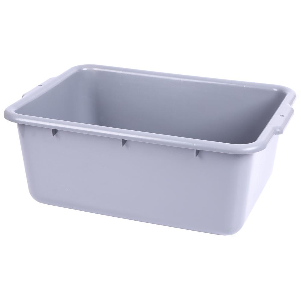 grey plastic storage bins