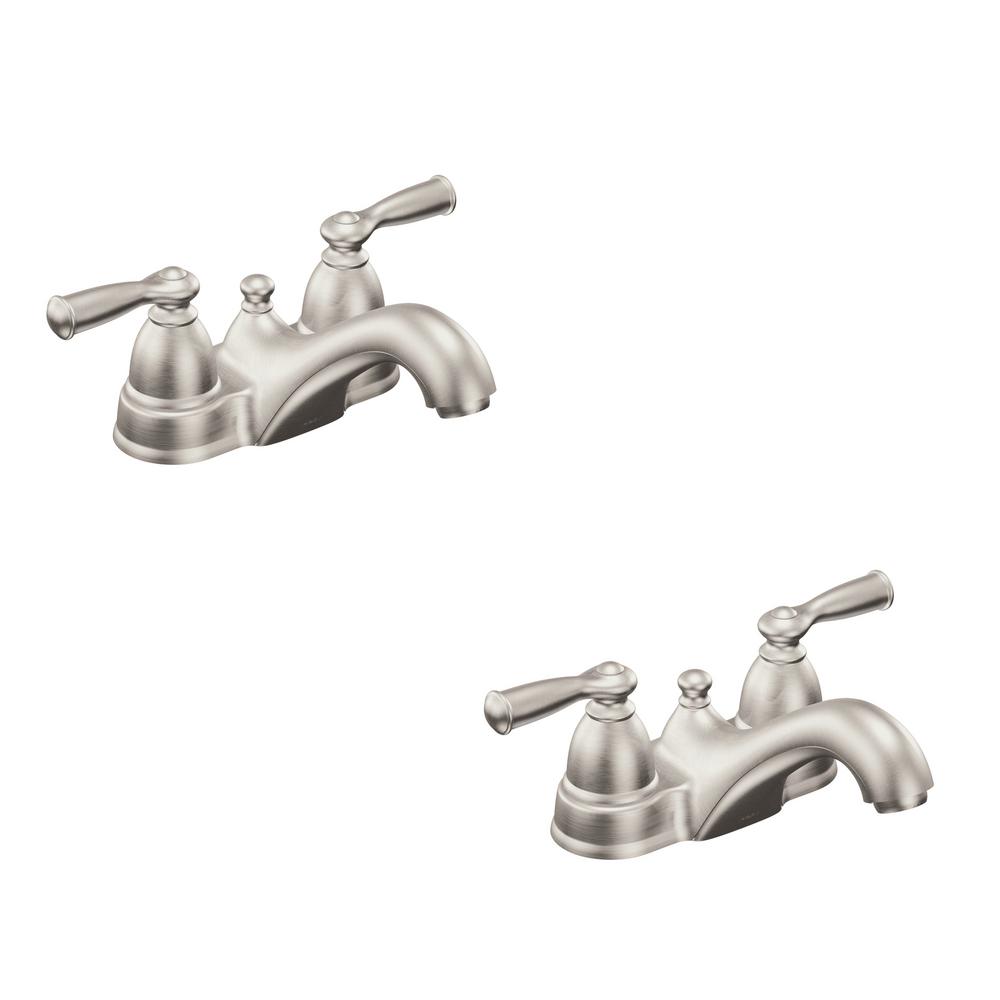 Moen Banbury 4 In Centerset 2 Handle Low Arc Bathroom Faucet In