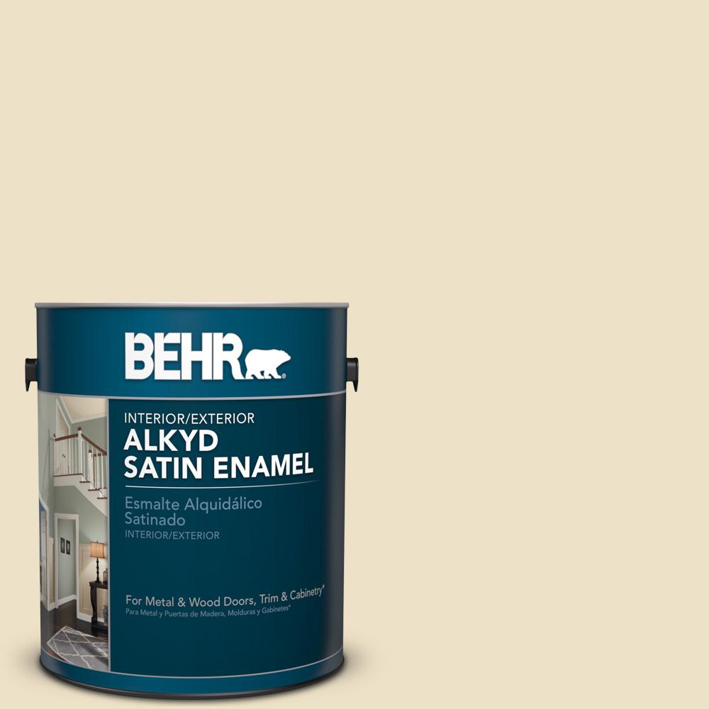 BEHR Premium Plus Ultra 1-gal. #W-B-710 Almond Cream Satin Enamel ...