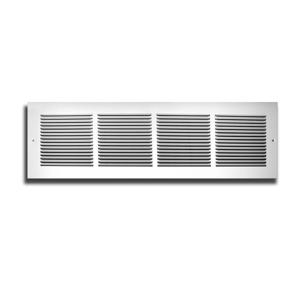 TruAire 30 in. x 6 in. White 1/3 in. Fin Spaced Return Air GrilleH173