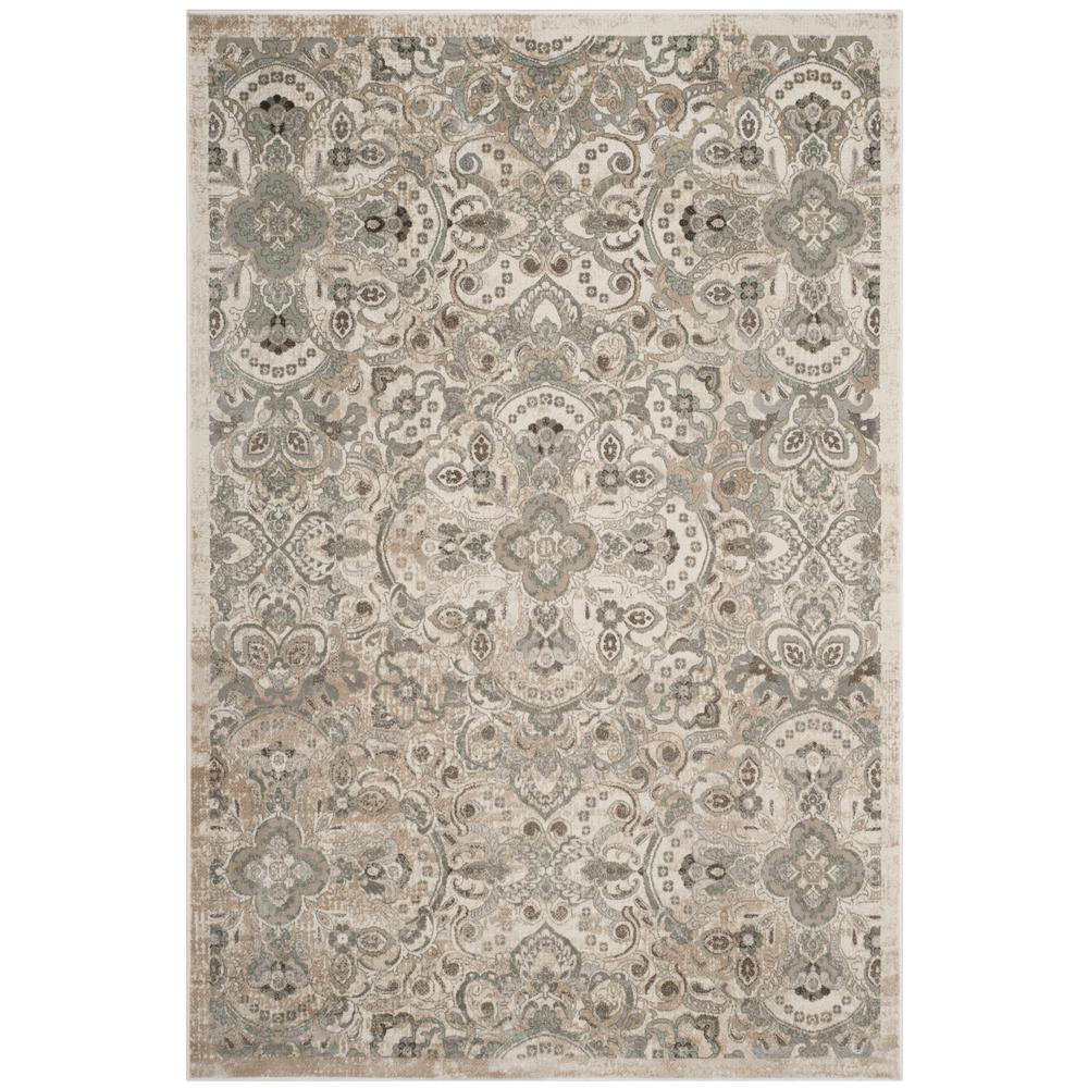 Safavieh Persian Garden Cream/Silver 4 ft. x 5 ft. 7 in. Area RugPEG614W4 The Home Depot