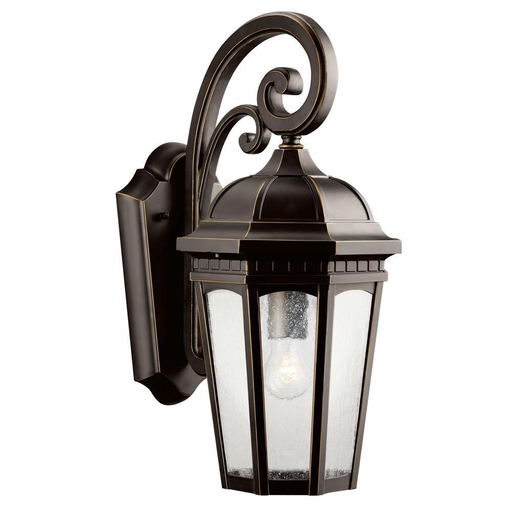 KICHLER Salisbury 19.5 in. 1-Light Rubbed Bronze Outdoor Wall Mount