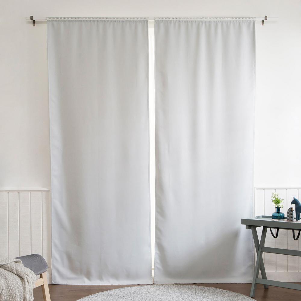 Best Home Fashion Blackout Window Curtain Liner 35 in. W x 80 in. L in Vapor-BLACKOUT_LINER-80