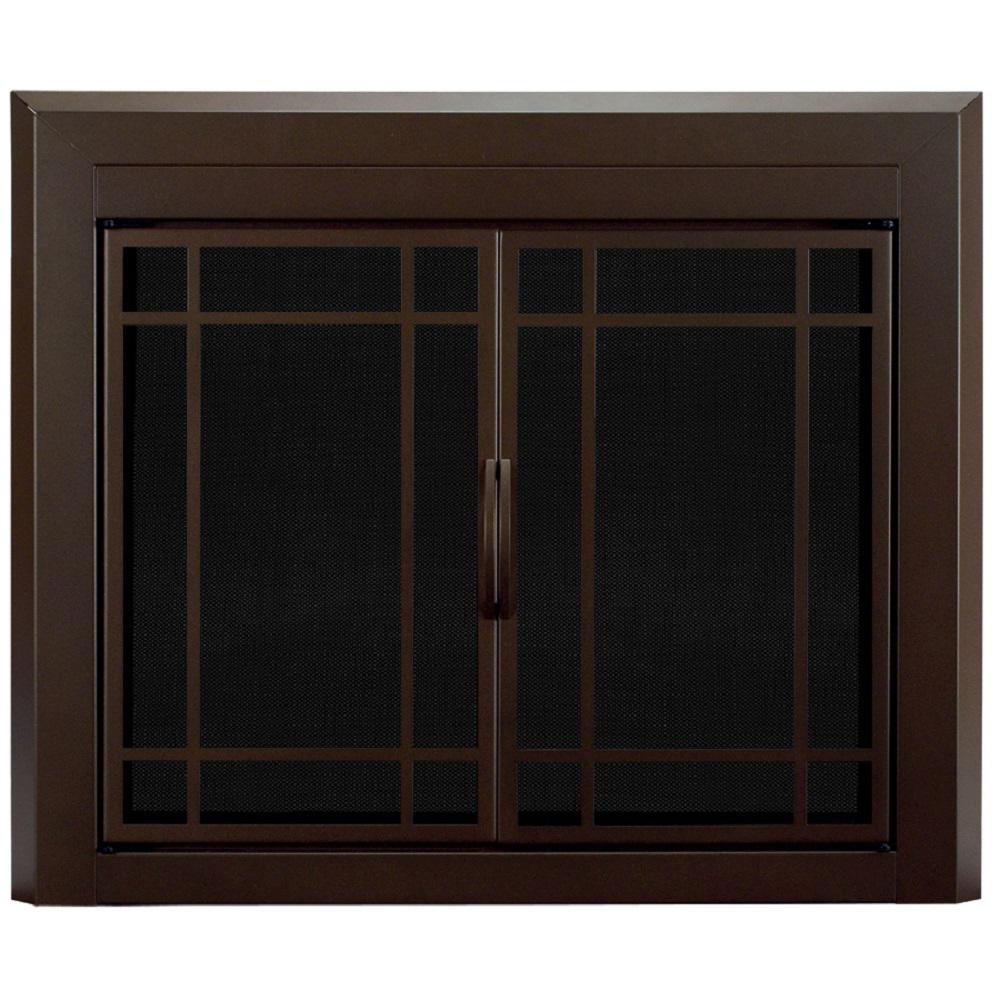 Pleasant Hearth Enfield Large Glass Fireplace Doors