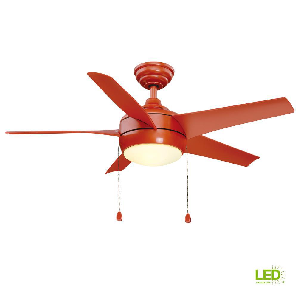 Home Decorators Collection Windward 44 In LED Orange Ceiling Fan