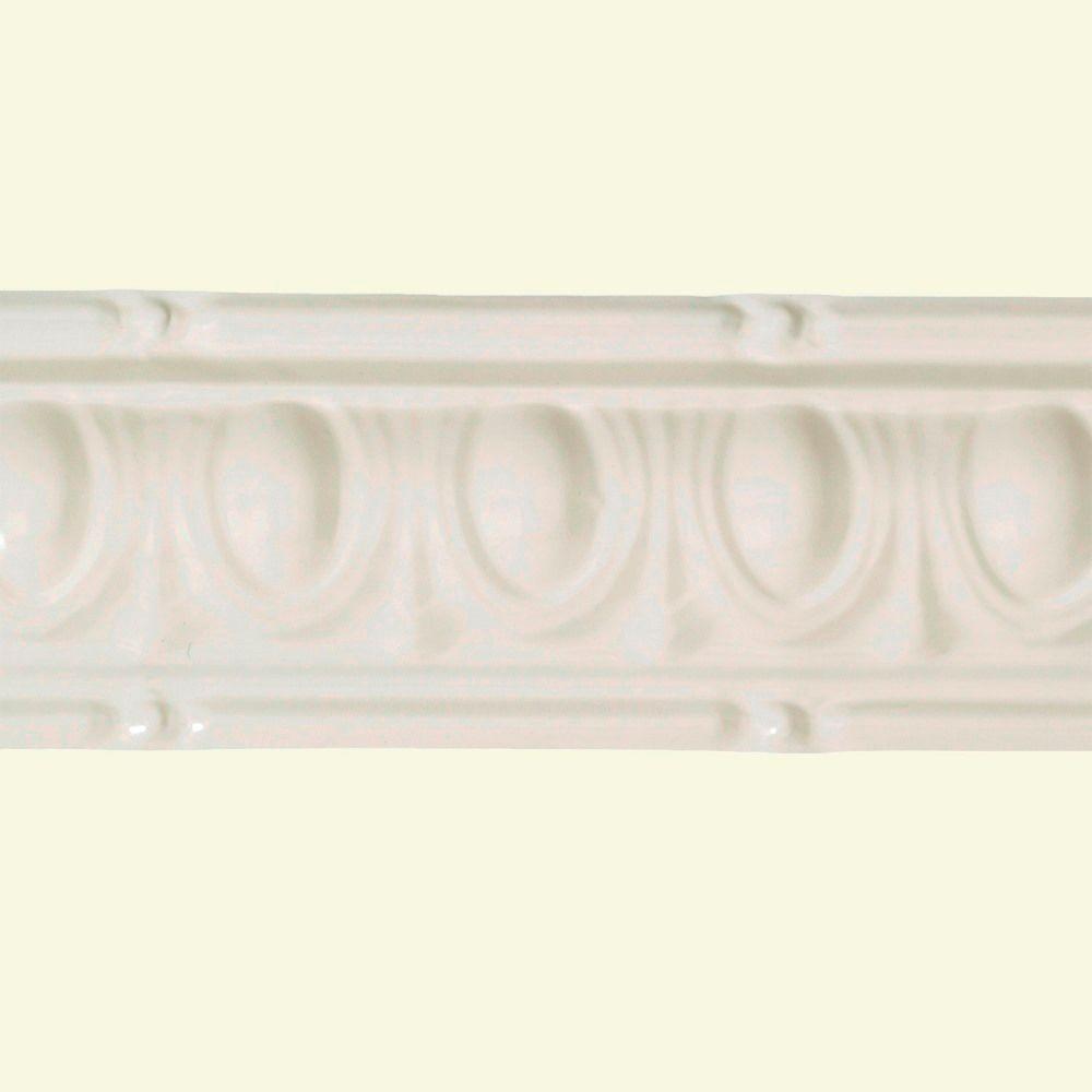 Great Lakes Tin 48 In Huron Tin Crown Molding In Antique White