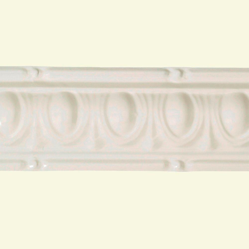 Great Lakes Tin Huron Antique White 6 In Crown Molding Sample T95 Huron Antique White 6 In Crown Molding