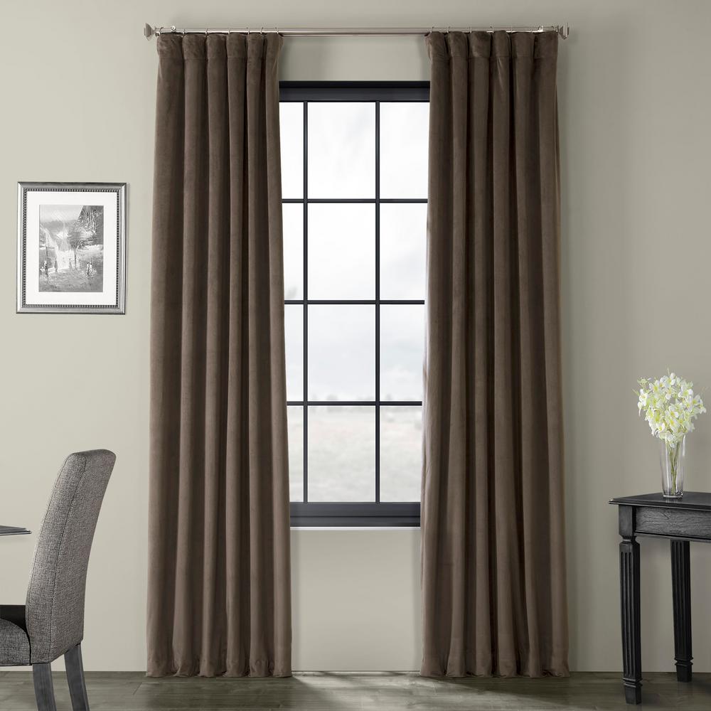 Gray Velvet Curtains Drapes Window Treatments The Home Depot