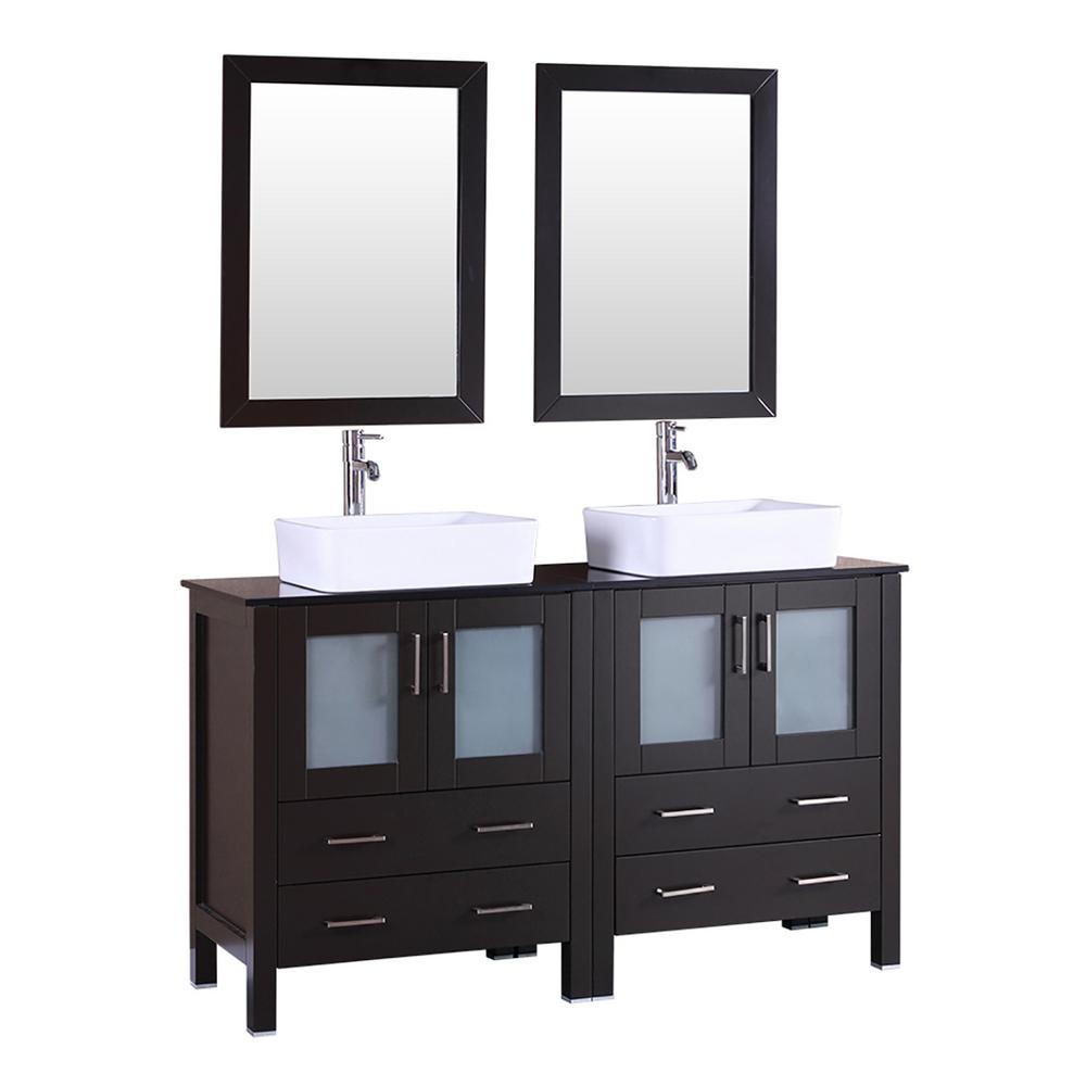 Design Element Oasis 60 in. W x 22 in. D Double Vanity in Espresso with