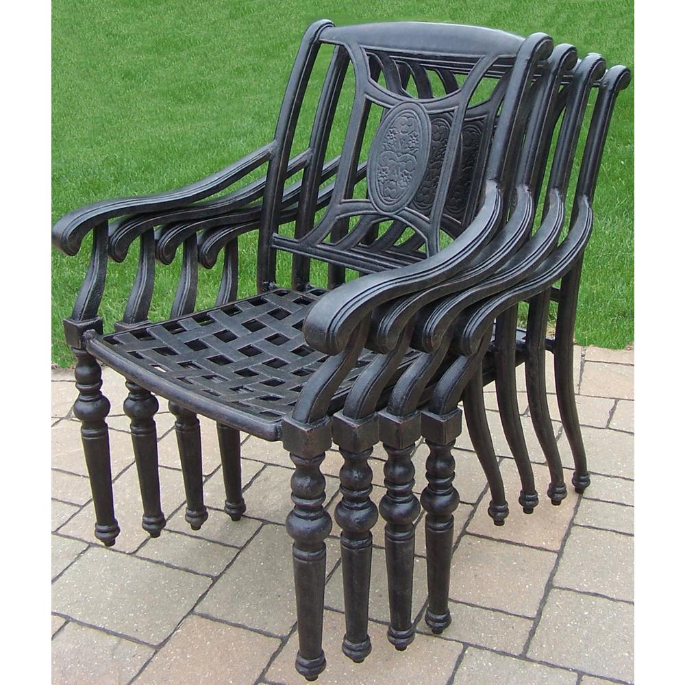 Oakland Living Black and Brown Stackable Aluminum Outdoor European