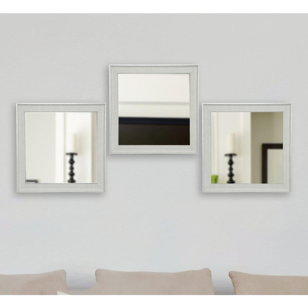 19 5 In X Vintage White Square Mirrors Set Of 3