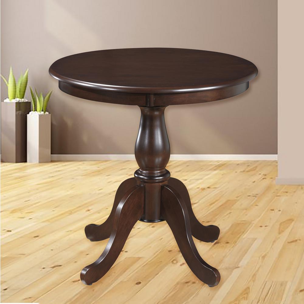 Carolina Cottage Fairview 30 In Round Pedestal Dining Table In Espresso 3030t Esp The Home Depot