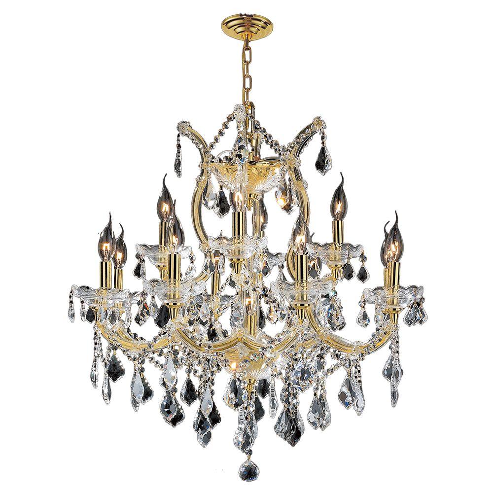 Worldwide Lighting Maria Theresa Collection 13 Light Polished Gold Worldwide Lighting Maria Theresa Collection 13 Light Polished Gold And Crystal Chandelier