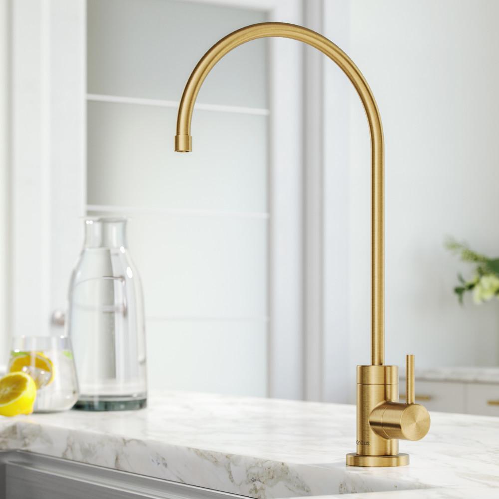 Purita™ 100% Lead-Free Kitchen Water Filter Faucet in Brushed Brass