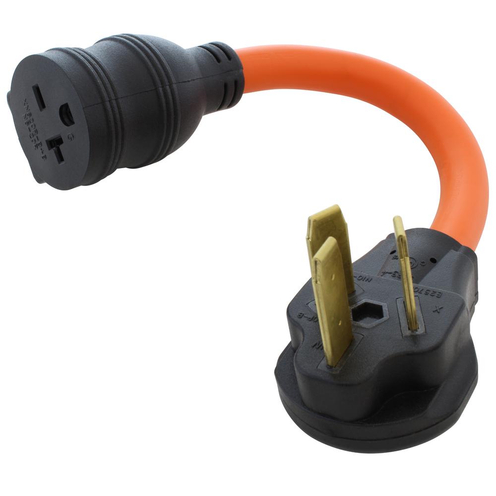 AC WORKS 1 ft. 50 Amp 3-Prong Welder/ Range/ Dryer Plug to 6-15/20 ...