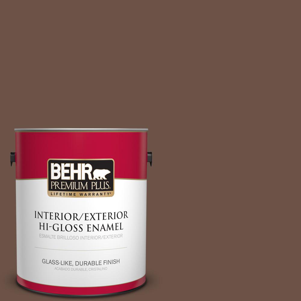 BEHR Premium Plus 1gal. N2106 Swiss Brown SemiGloss Enamel Exterior Paint534001 The Home