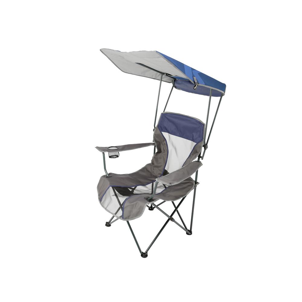 kelsyus premium portable camping folding lawn chair with canopy blue   8018580185  the home depot