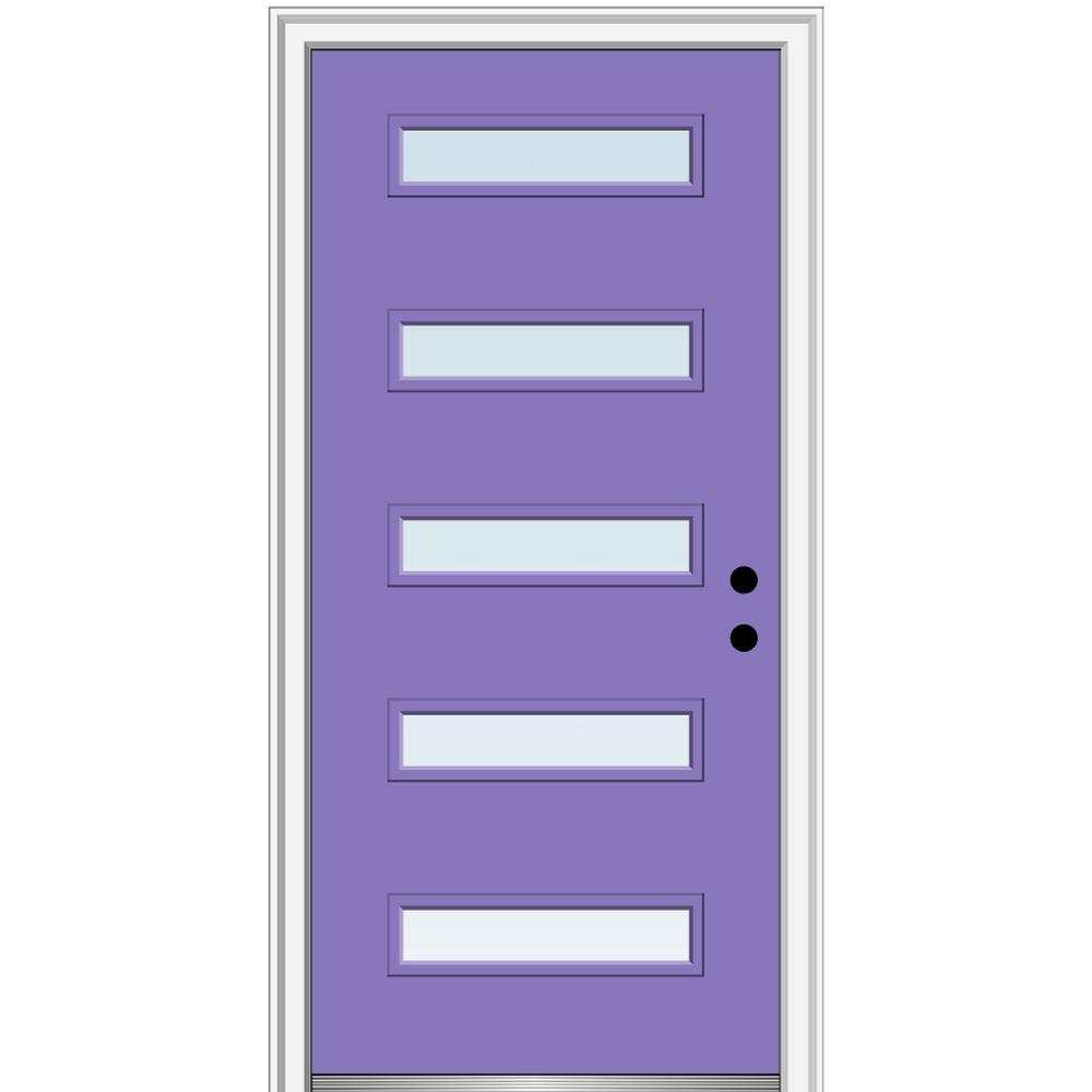 Purple Doors With Glass Steel Doors The Home Depot