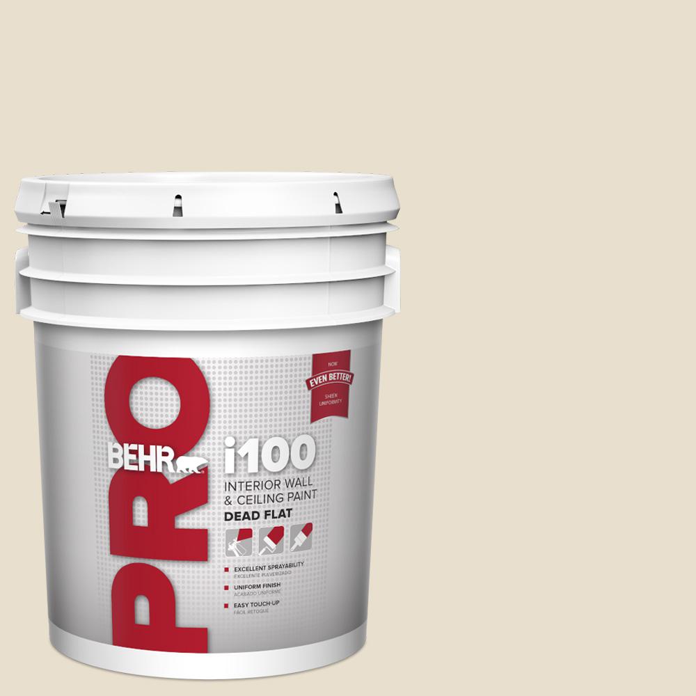 Behr Pro 5 Gal Ms 33 Eggshell White Dead Flat Interior Paint Pr10505 The Home Depot the home depot
