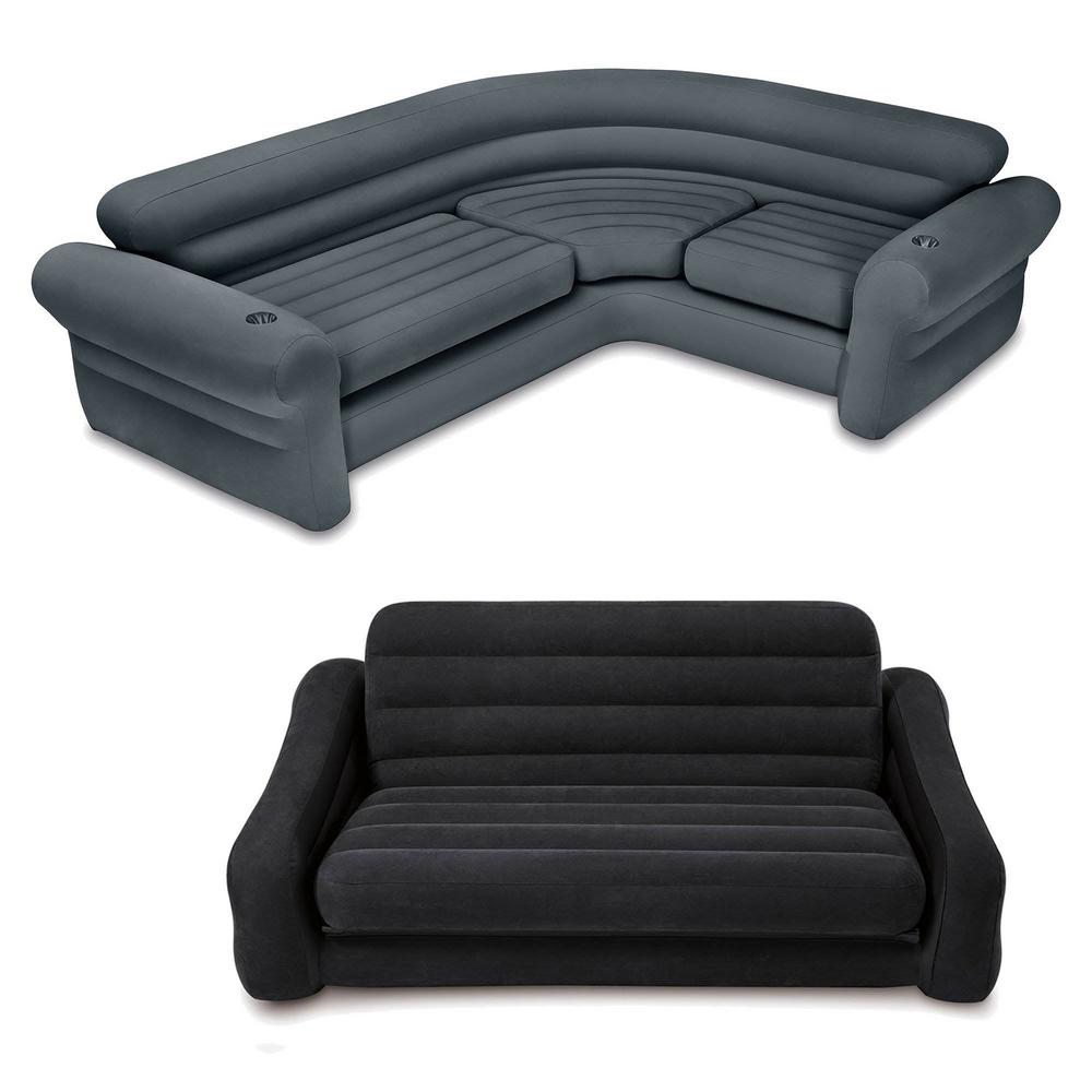 Intex Inflatable Corner Couch Sectional Queen Size Pull Out Futon Sofa Bed 68575vm 68566ep 3150