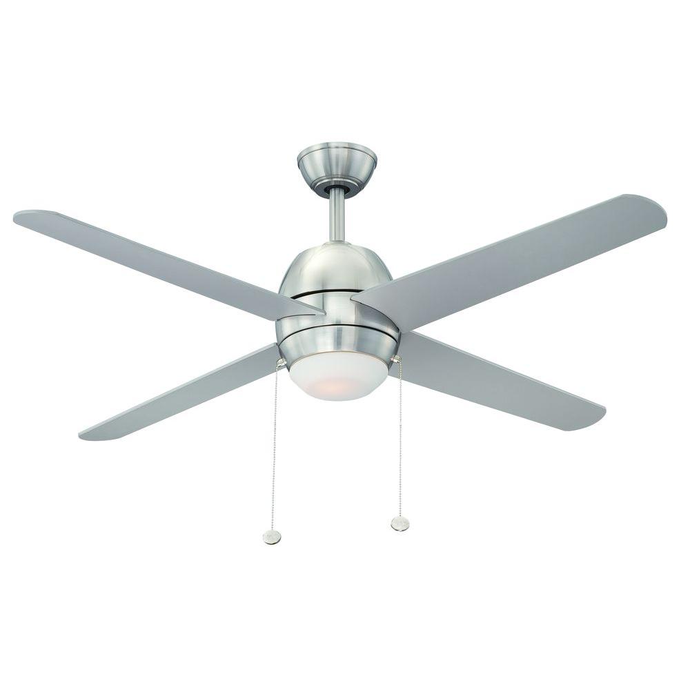 Hampton Bay Northport 52 In Indoor Brushed Nickel Ceiling Fan With Light Kit