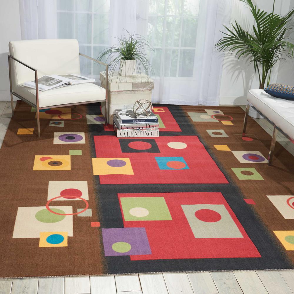 Nourison Modern Arts Chestnut 5 Ft X 7 Ft Geometric Mid Century Modern Area Rug 115478 The Home Depot