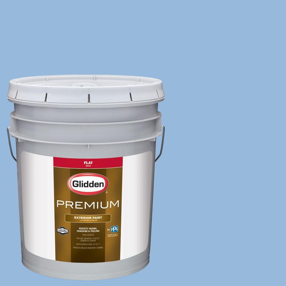 Glidden Premium 5 Gal Hdgv15 French Country Blue Flat Latex Hdgv15 French Country Blue Flat Latex Exterior Paint