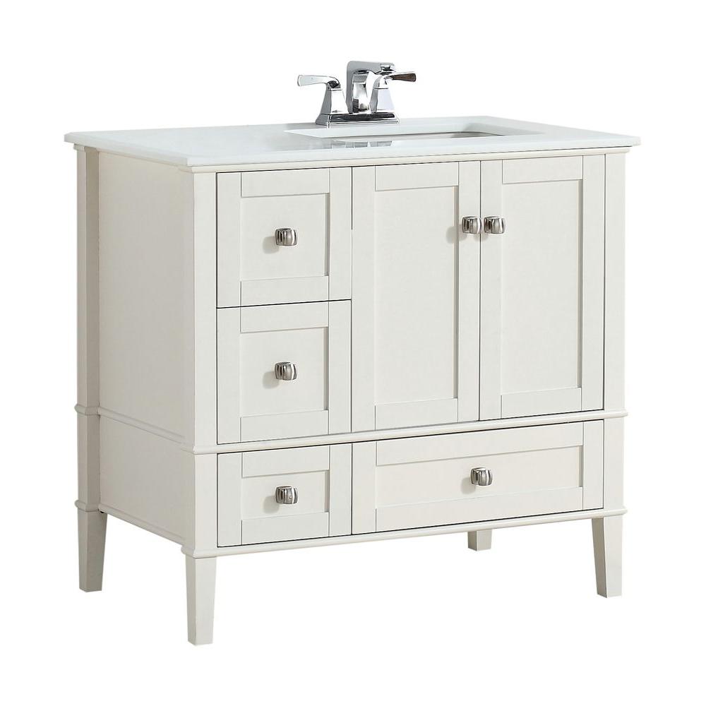 Off White Single Sink Bathroom Vanities Bath The Home Depot Chelsea 36 In Vanity Off White