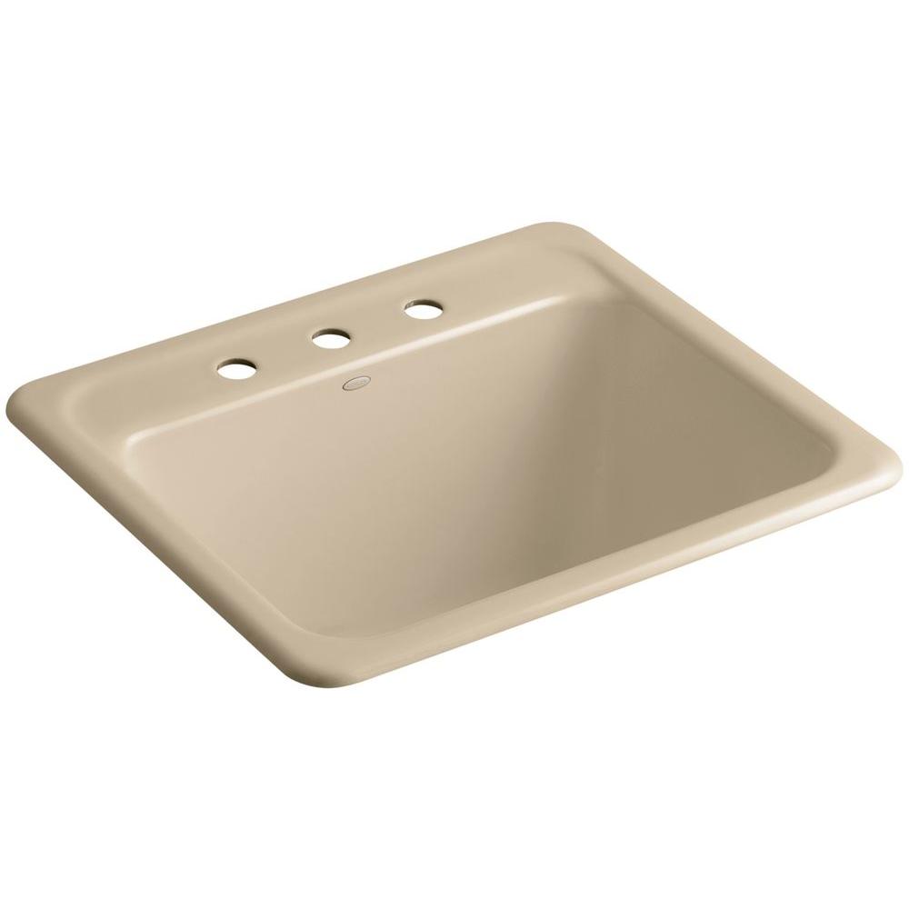 KOHLER Glen Falls 25 In X 22 In X 13 625 In Cast Iron Utility Sink   Mexican Sand Kohler Utility Sinks K 19017 3 33 64 300 