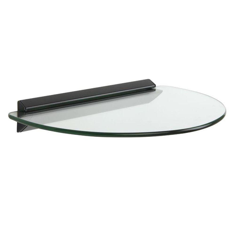 Knape & Vogt 8 in. x 12 in. Black Glass SemiCircle Decorative Shelf Kit89 BLK SC812 The Home