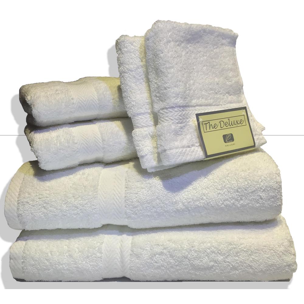 Espalma Deluxe 6Piece Cotton Terry Bath Towel Set in White840524