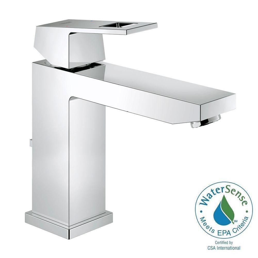 GROHE Eurocube M Size Single Hole Single Handle Bathroom Faucet In