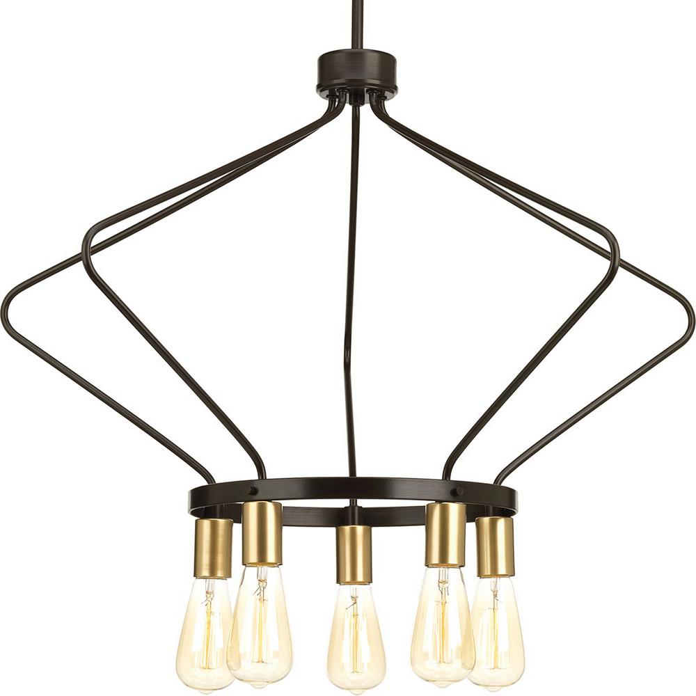 Progress Lighting Hangar Collection 5 Light Antique Bronze Chandelier Progress Lighting Hangar Collection 5 Light Antique Bronze Chandelier