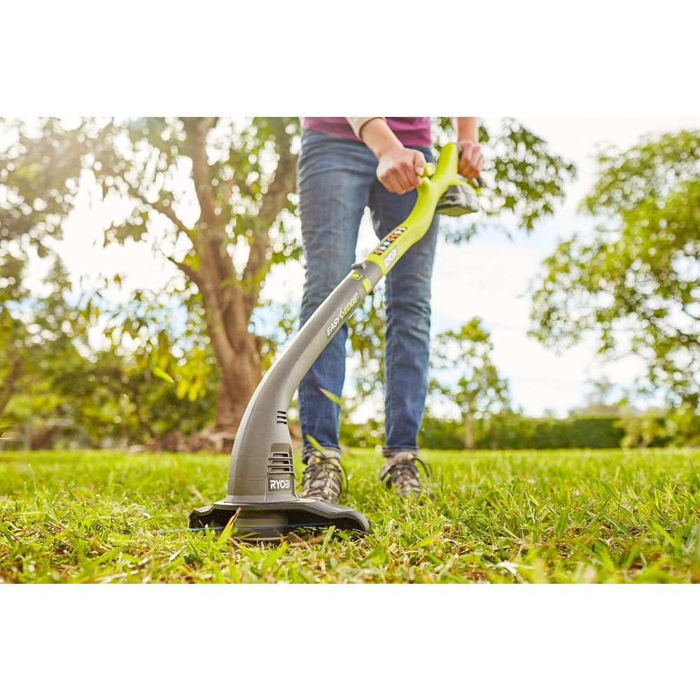 Ryobi One 18 Volt Lithium Ion String Trimmer Edger And Blower Sweeper Combo Kit 2 0 Ah Battery And Charger Included P2036 The Home Depot