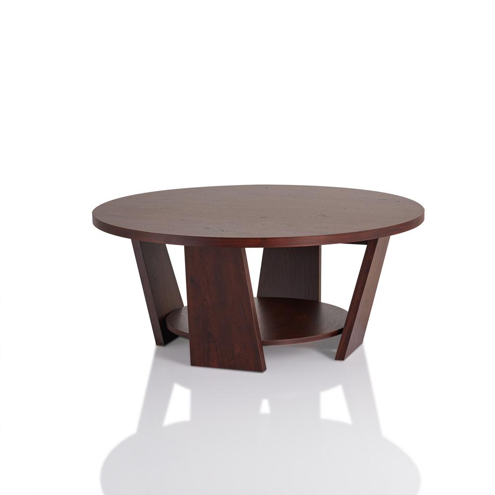 Furniture Of America Algar Vintage Walnut Round Coffee Table Ynj 129 Furniture Of America Algar Vintage Walnut Round Coffee Table