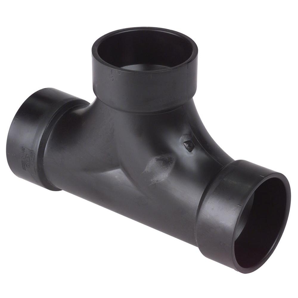 4 inch ABS DWV Hub x Hub x Hub Cleanout Tee