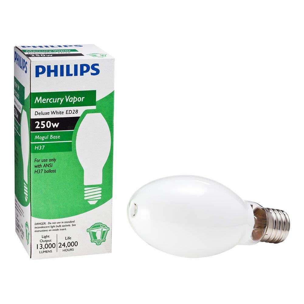 Philips 250Watt ED28 HID Mercury Vapor Deluxe High Intensity Discharge