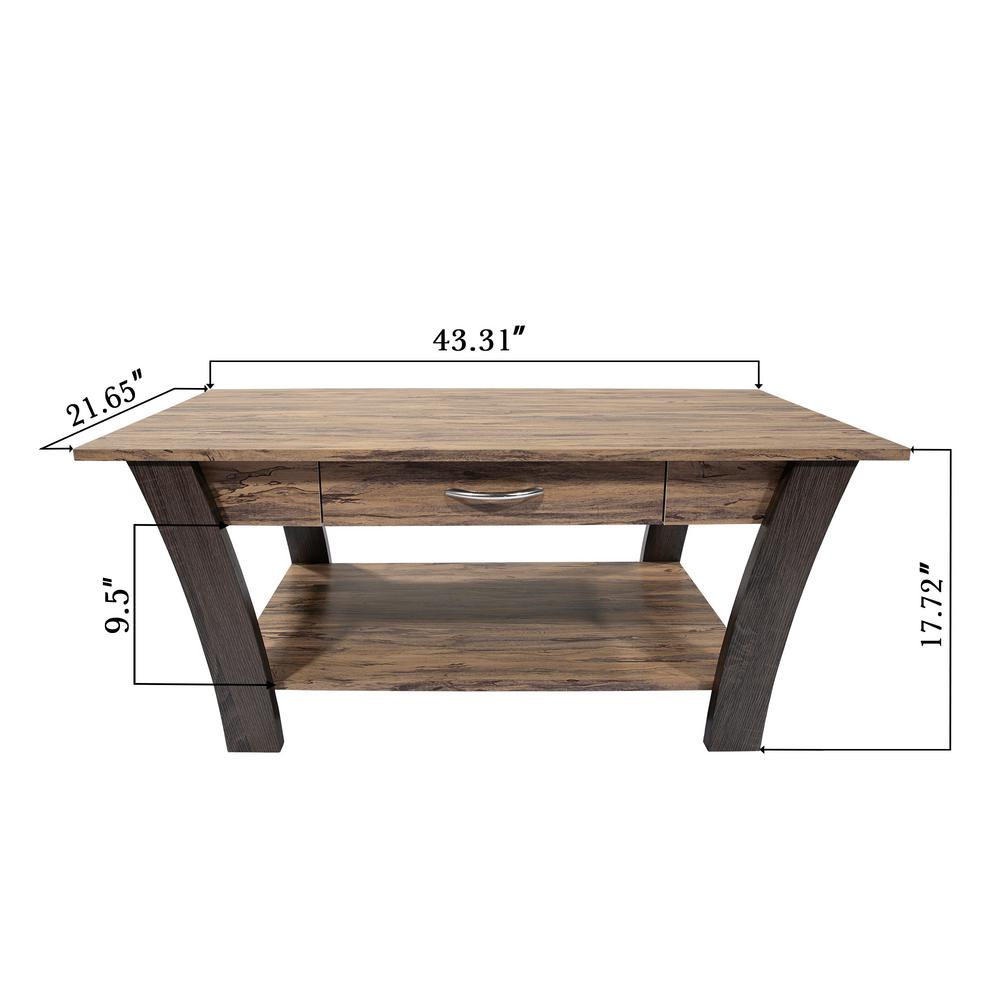Ottomanson Zag Light Brown Dark Gray Coffee Table With