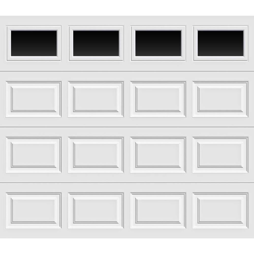 Clopay Classic Collection 9 Ft X 7 Ft 6 5 R Value Insulated White Garage Door With Plain Windows