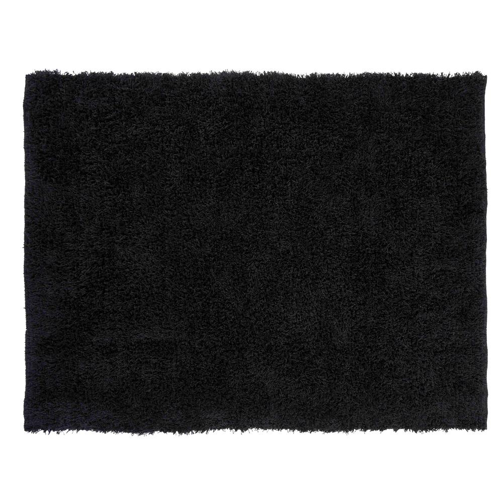 Chesapeake Merchandising Microfiber Black 5 Ft X 7 Area Rug